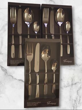 3x Fontignac 4-piece Stainless Steel Cutlery Set